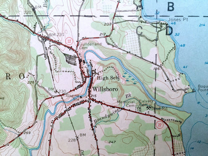 Antique Willsboro, New York 1956 US Geological Survey Topographic Map – Lake Champlain, Adirondacks, Essex, Chittenden Burlington Addison NY