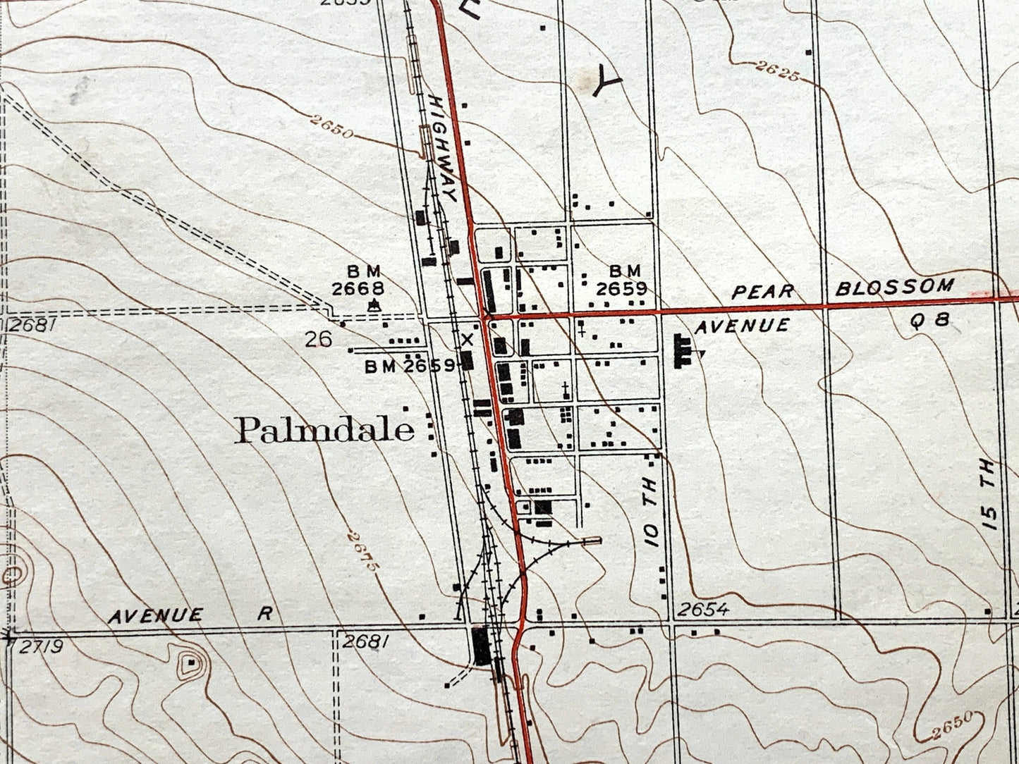 Antique Palmdale, California 1937 US Geological Survey Topographic Map – Los Angeles County, Anaverde Valley, Antelope, Sierra Pelona, CA