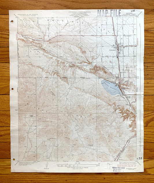 Antique Palmdale, California 1937 US Geological Survey Topographic Map – Los Angeles County, Anaverde Valley, Antelope, Sierra Pelona, CA