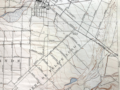 Antique El Monte, California 1926 US Geological Survey Topographic Map – Los Angeles, San Marino, San Gabriel, Alhambra, Monterey Park, CA