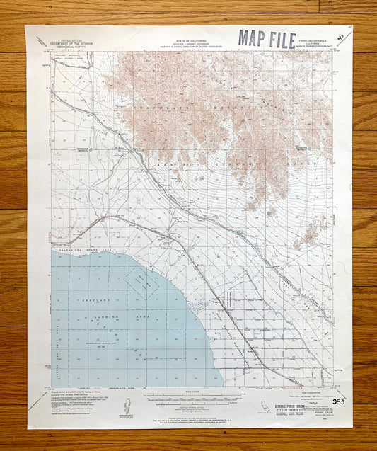 Antique Frink, California 1956 US Geological Survey Topographic Map – Salton Sea, Mundo, Pope, Imperial, Riverside County, Coachella CA