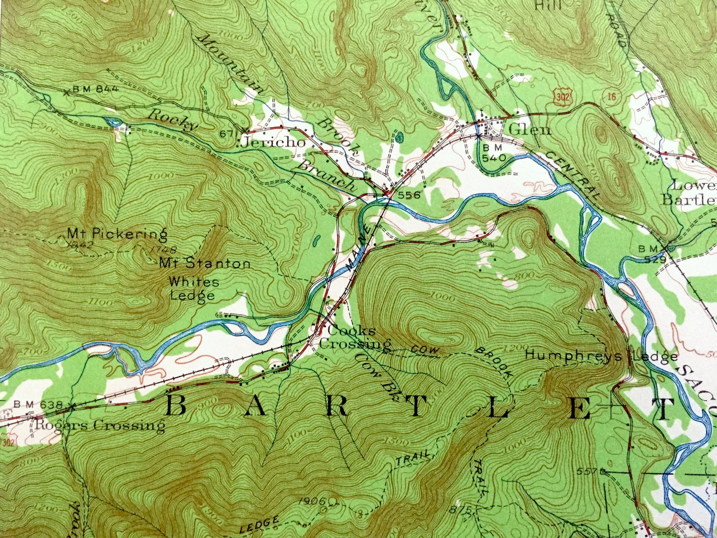 Antique North Conway, New Hampshire 1942 US Geological Survey Topographic Map – Chatham, Jackson, Albany, Bartlett, White Mountains, Ski, NH