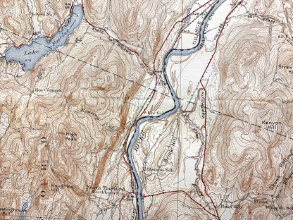 Antique Mt Cube, New Hampshire 1933 US Geological Survey Topographic Map – Grafton County, Orford, Lyme, Thetford, Fairlee, Vermont, NH VT