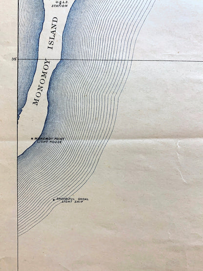 Antique Chatham, Massachusetts 1893 US Geological Survey Topographic Map – Cape Cod, Barnstable County, Brewster, Harwich, South Orleans, MA