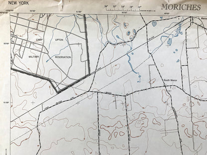 Antique Moriches, New York 1947 US Geological Survey Topographic Map – Suffolk County, Brookhaven, Shirley, Mastic Beach, East Hamptons, NY
