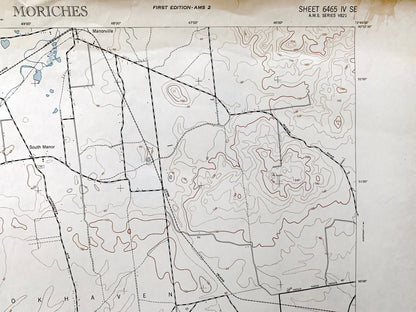 Antique Moriches, New York 1947 US Geological Survey Topographic Map – Suffolk County, Brookhaven, Shirley, Mastic Beach, East Hamptons, NY