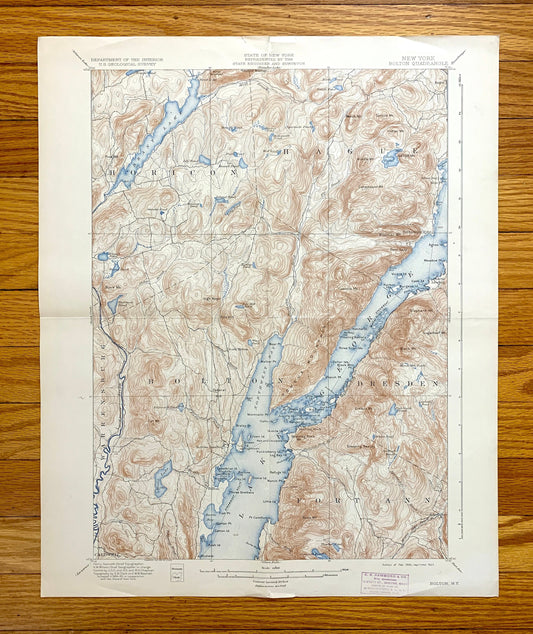 Antique Bolton Landing, New York 1900 US Geological Survey Topographic Map – Adirondacks, Lake George, Silver Bay, Horicon, Hague Schroon NY