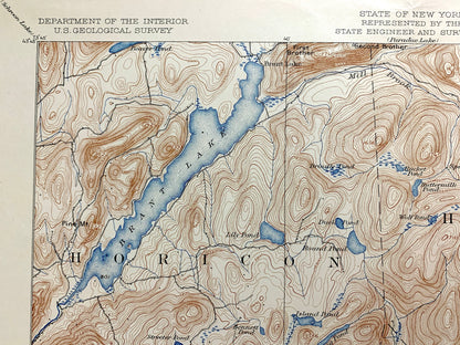 Antique Bolton Landing, New York 1900 US Geological Survey Topographic Map – Adirondacks, Lake George, Silver Bay, Horicon, Hague Schroon NY