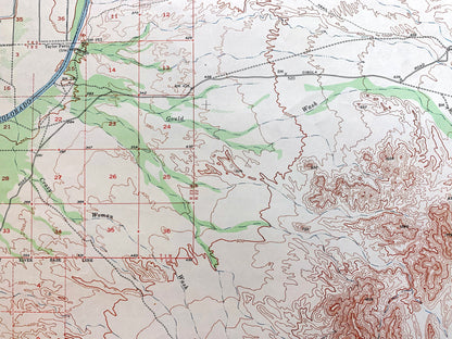 Antique Cibola, Arizona 1951 US Geological Survey Topographic Map – Palo Verde, Colorado River, Yuma Imperial County California, AZ, CA