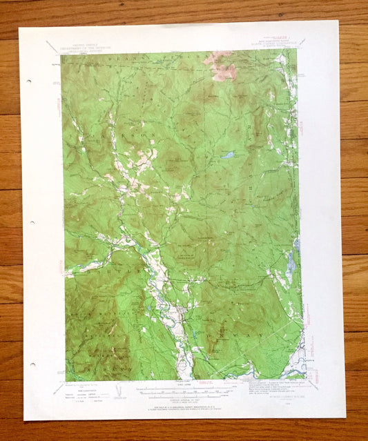 Antique North Conway, New Hampshire 1942 US Geological Survey Topographic Map – Chatham, Jackson, Albany, Bartlett, White Mountains, Ski, NH