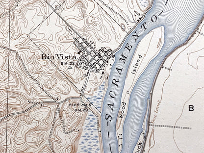 Antique Rio Vista, California 1910 US Geological Survey Topographic Map –  Brannan Island, Los Ulpinos, Yolo Basin, Ida Ryer Island, CA