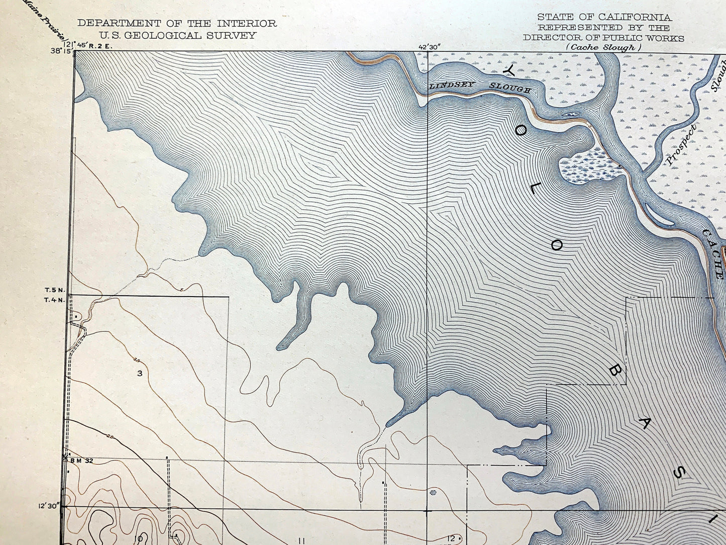 Antique Rio Vista, California 1910 US Geological Survey Topographic Map –  Brannan Island, Los Ulpinos, Yolo Basin, Ida Ryer Island, CA