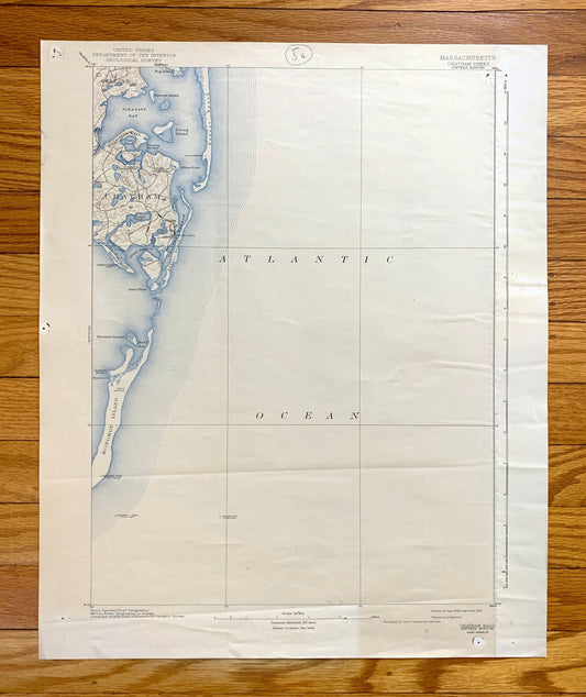 Antique Chatham, Massachusetts 1893 US Geological Survey Topographic Map – Cape Cod, Barnstable County, Brewster, Harwich, South Orleans, MA