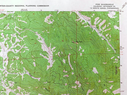 Antique Pine, Colorado 1965 US Geological Survey Topographic Map – Jefferson County, Glenelk, Ferndale, Riverview, Buffalo Creek, CO