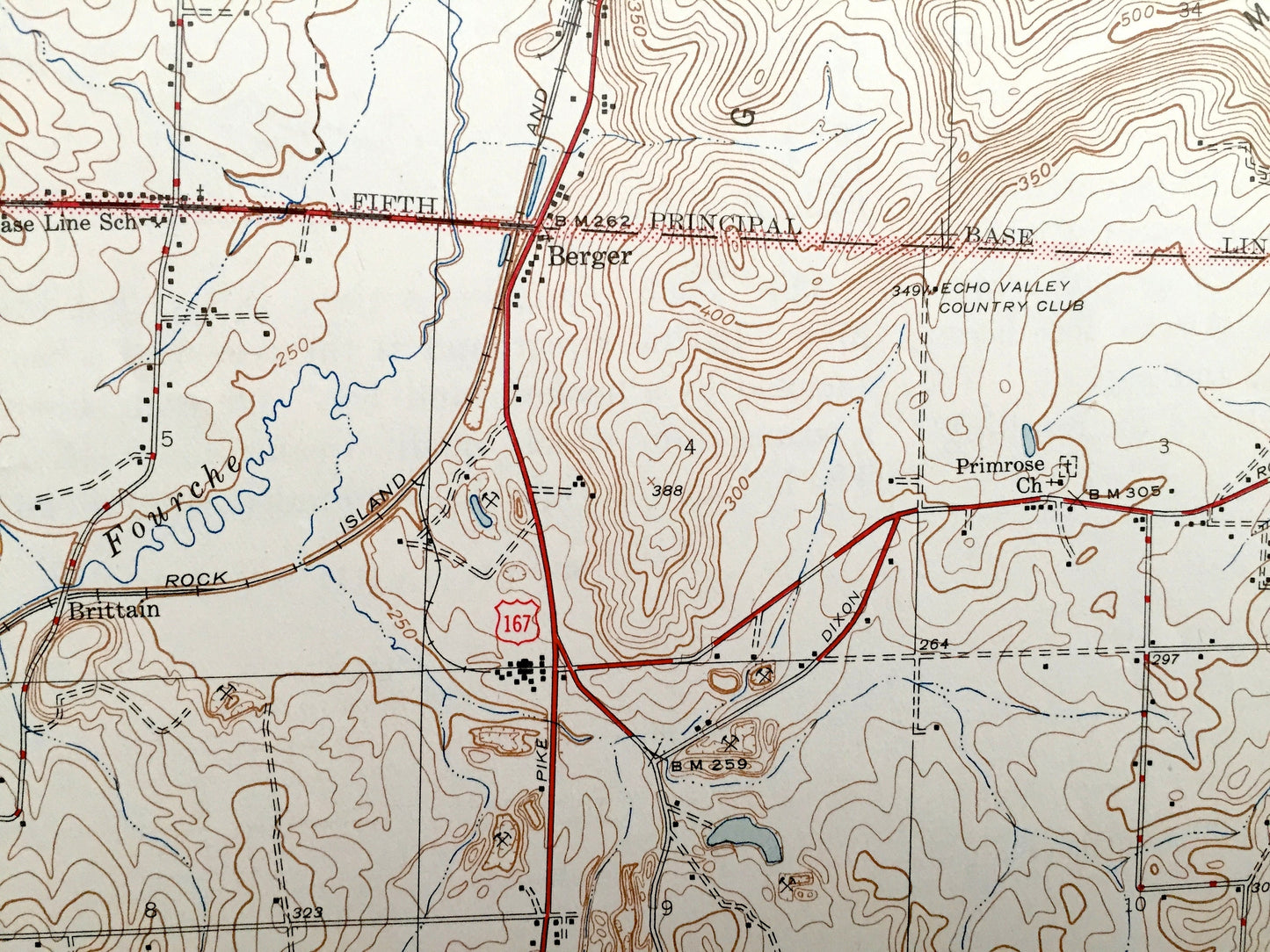 Antique Little Rock, Arkansas 1946 US Geological Survey Topographic Map – Pulaski, Saline County, Geyer Springs, Brodie, Big Rock, AR