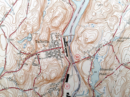 Antique Norwich, Connecticut 1946 US Geological Survey Topographic Map – New London County, Willimantic Preston, Lisbon, Sprague Franklin CT